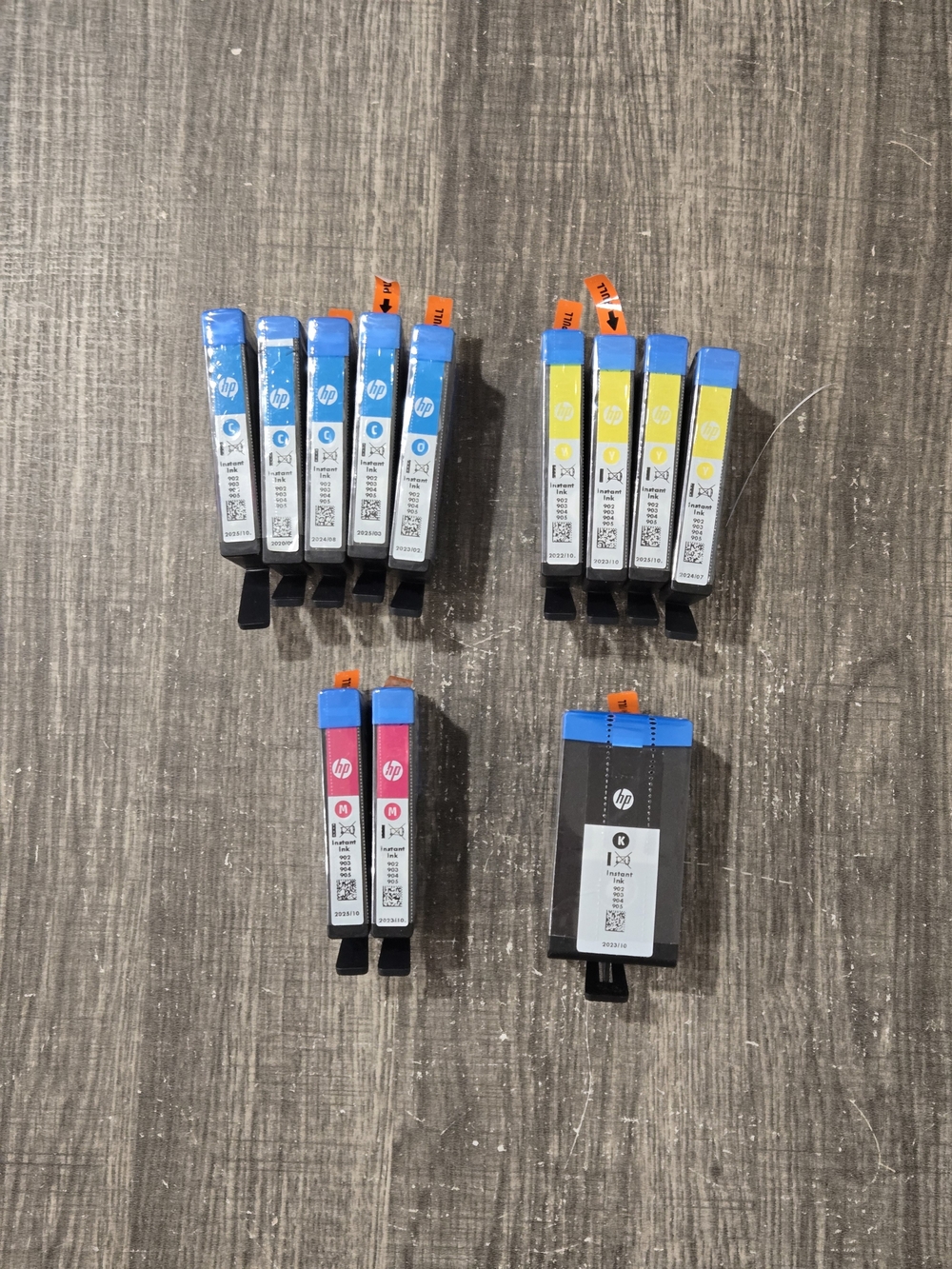 HP Instant Ink Lot Cyan, Yellow, Magenta, Black 902 903 904 905  Dates Vary
